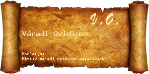 Váradi Ovidiusz névjegykártya